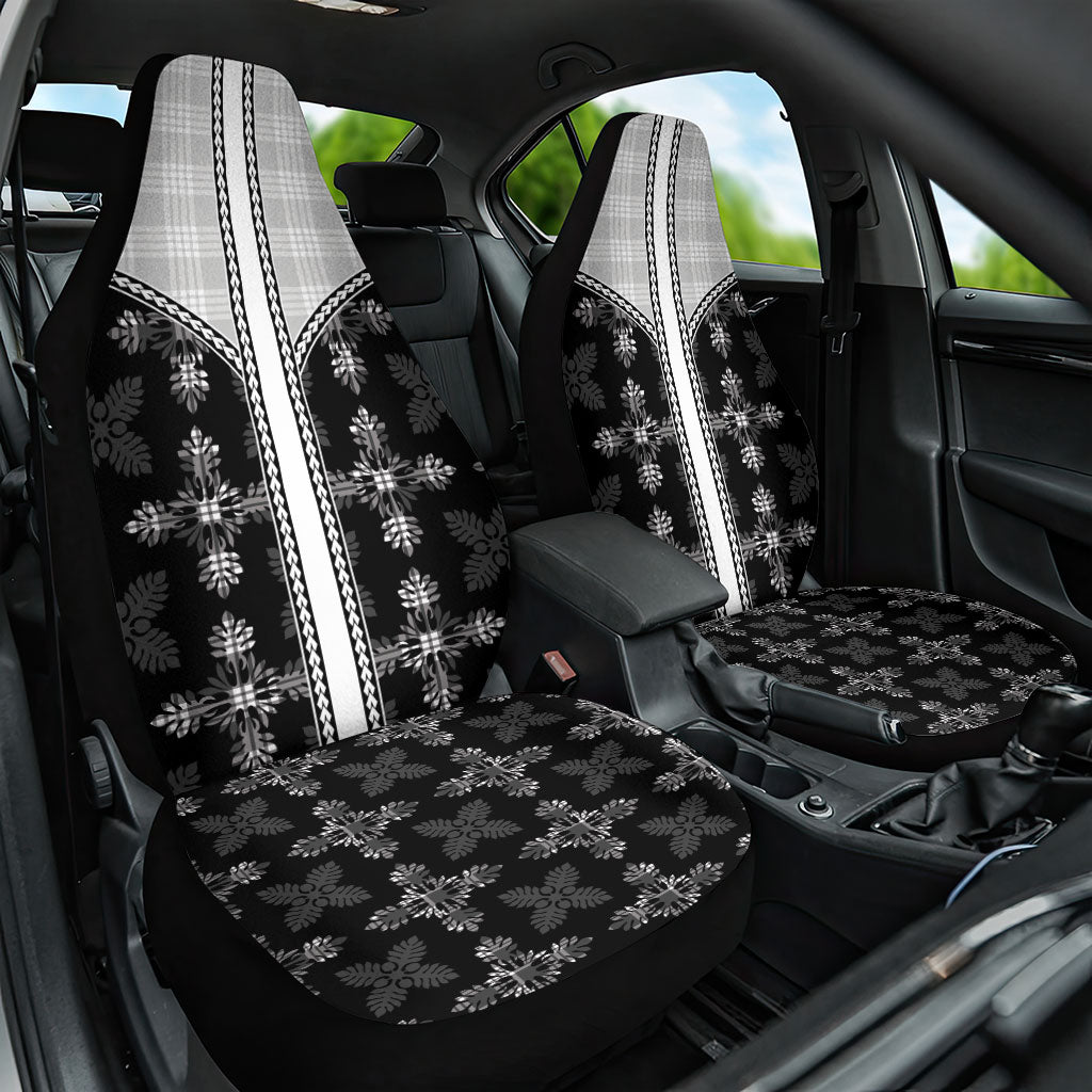 Black Hawaii Paniolo Quilt Motif Car Seat Cover