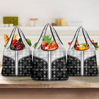 Black Hawaii Paniolo Quilt Motif Grocery Bag LT05 3-pack One Size Black - Polynesian Pride