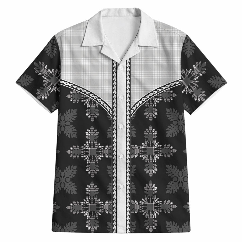 Black Hawaii Paniolo Quilt Motif Hawaiian Shirt LT05 Black - Polynesian Pride