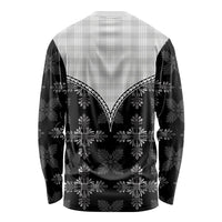 Black Hawaii Paniolo Quilt Motif Long Sleeve Shirt LT05 - Polynesian Pride