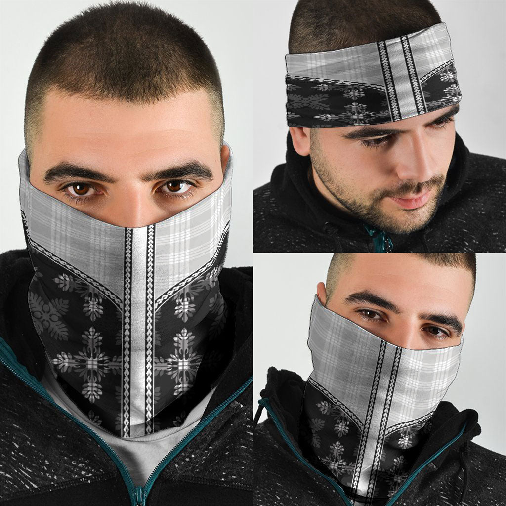 Black Hawaii Paniolo Quilt Motif Neck Gaiter LT05 - Polynesian Pride
