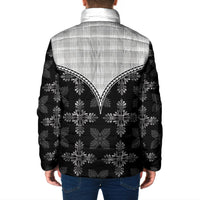 Black Hawaii Paniolo Quilt Motif Padded Jacket LT05 - Polynesian Pride