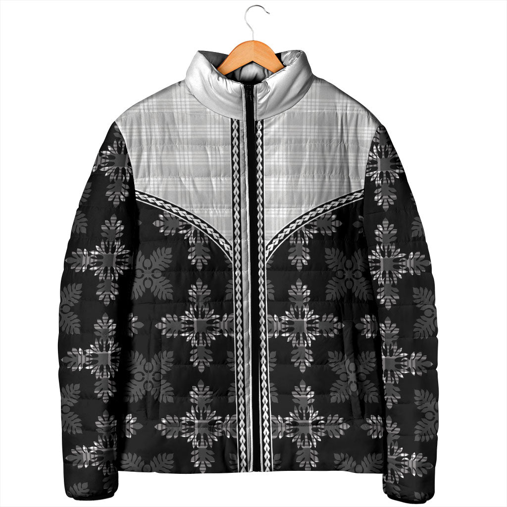 Black Hawaii Paniolo Quilt Motif Padded Jacket LT05 - Polynesian Pride