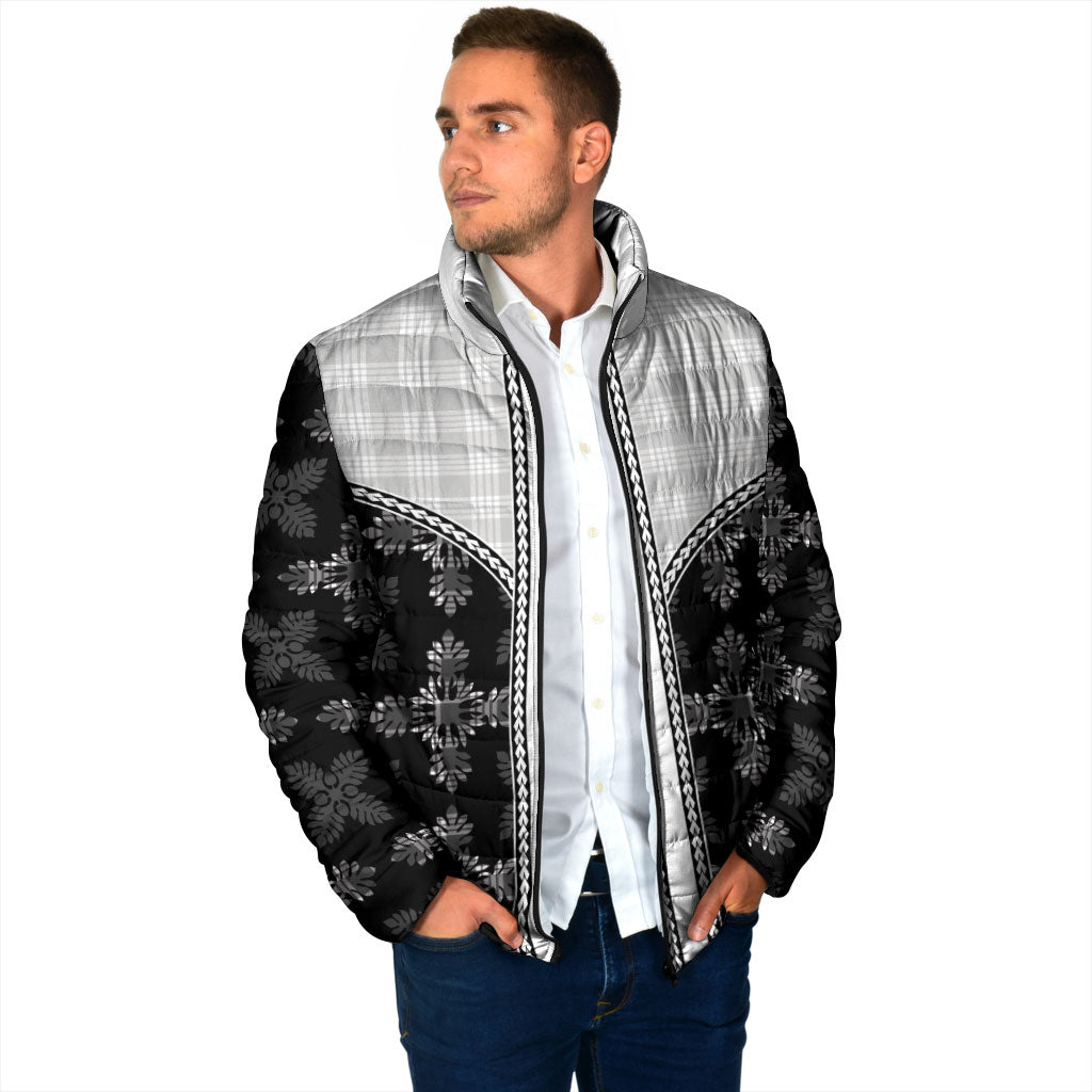 Black Hawaii Paniolo Quilt Motif Padded Jacket LT05 - Polynesian Pride