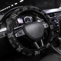 Black Hawaii Paniolo Quilt Motif Steering Wheel Cover LT05 Universal Fit Black - Polynesian Pride