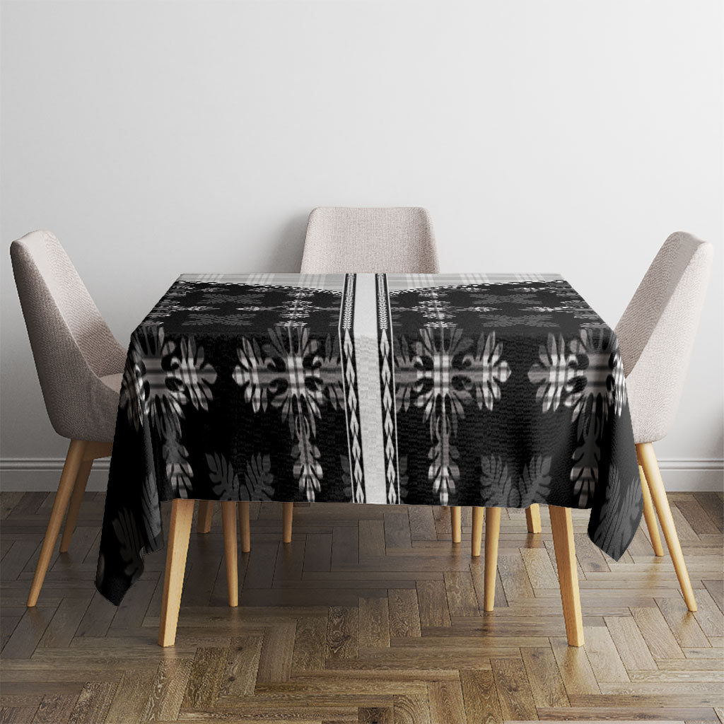 Black Hawaii Paniolo Quilt Motif Tablecloth LT05 - Polynesian Pride