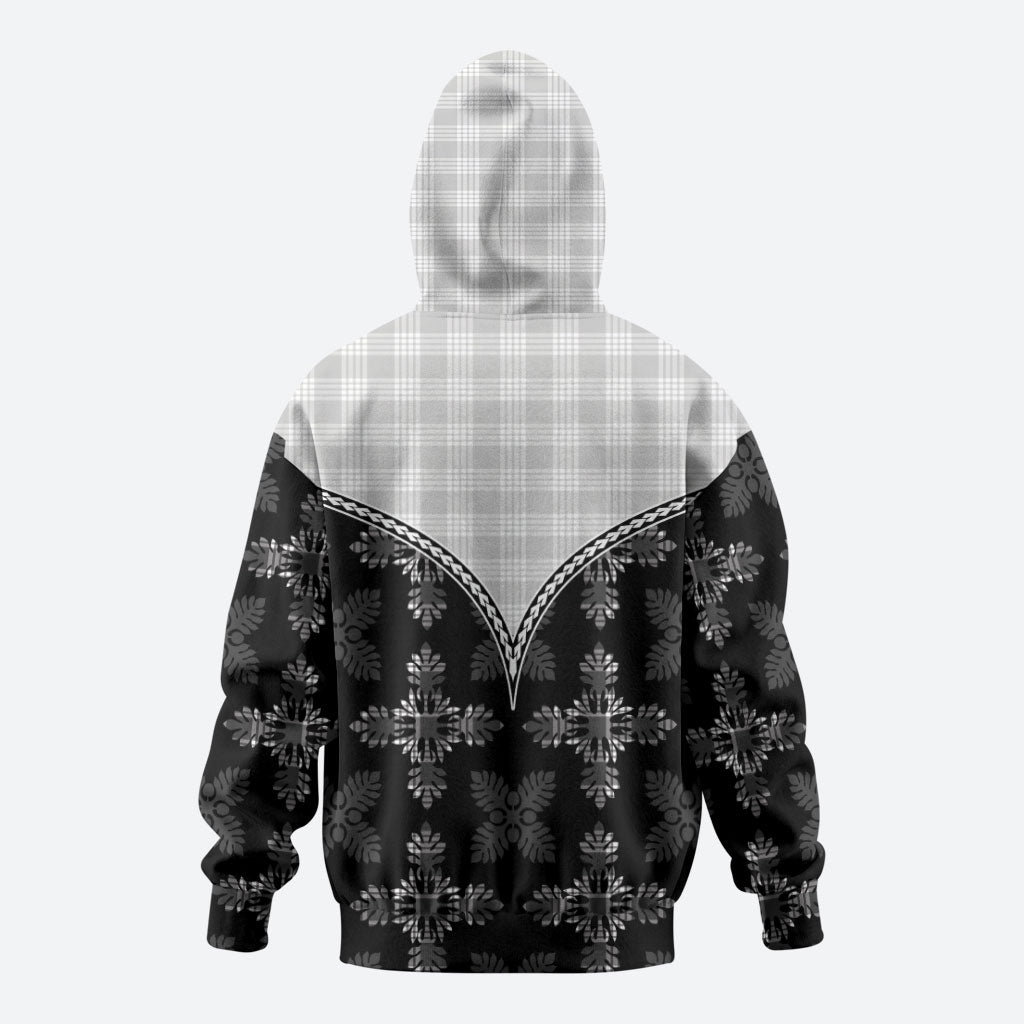 Black Hawaii Paniolo Quilt Motif Zip Hoodie LT05 - Polynesian Pride