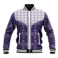Purple Hawaii Paniolo Quilt Motif Baseball Jacket LT05 Unisex Purple - Polynesian Pride