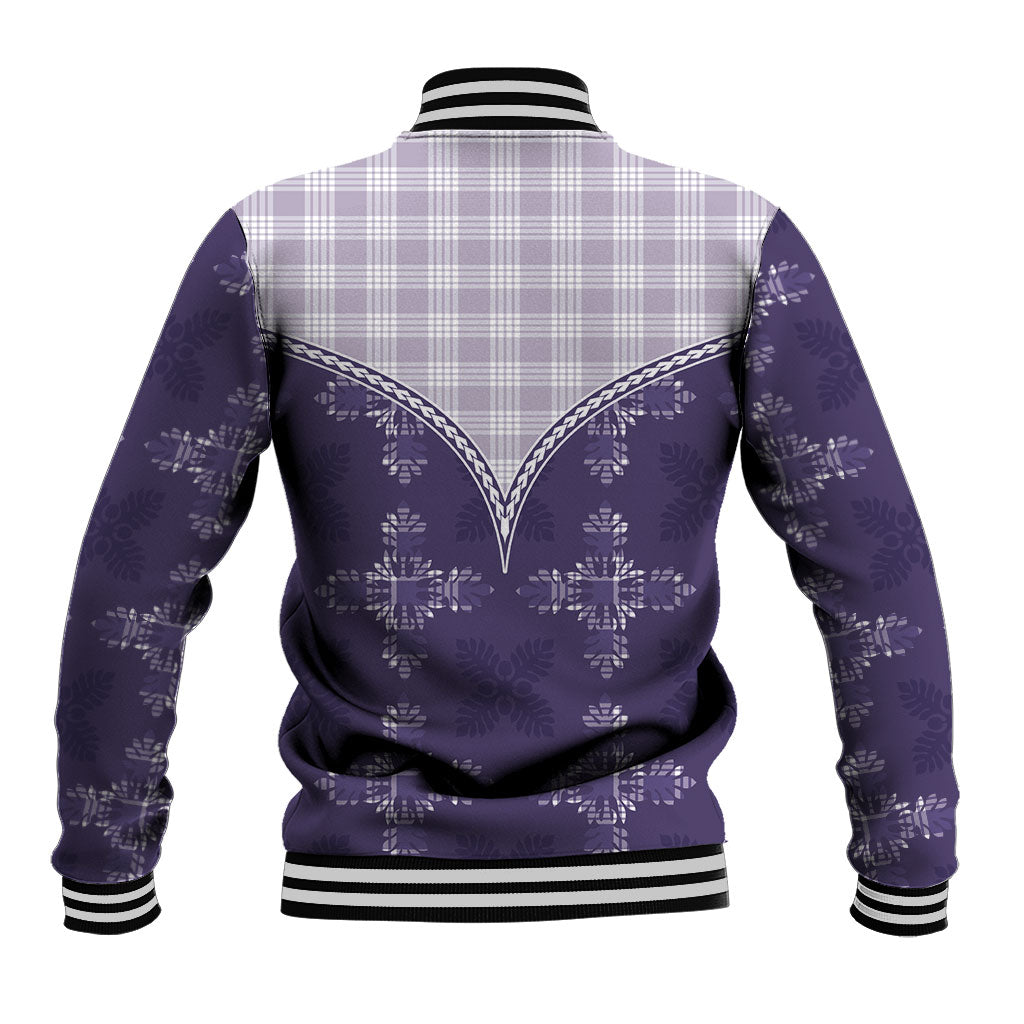 Purple Hawaii Paniolo Quilt Motif Baseball Jacket LT05 - Polynesian Pride