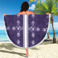 Purple Hawaii Paniolo Quilt Motif Beach Blanket LT05 - Polynesian Pride
