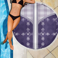 Purple Hawaii Paniolo Quilt Motif Beach Blanket LT05 - Polynesian Pride