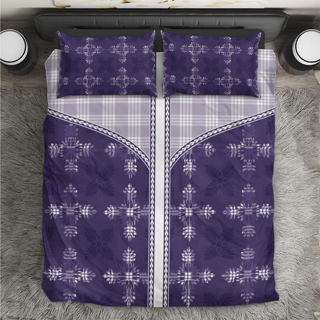Purple Hawaii Paniolo Quilt Motif Bedding Set LT05 Purple - Polynesian Pride