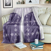 Purple Hawaii Paniolo Quilt Motif Blanket LT05 Purple - Polynesian Pride