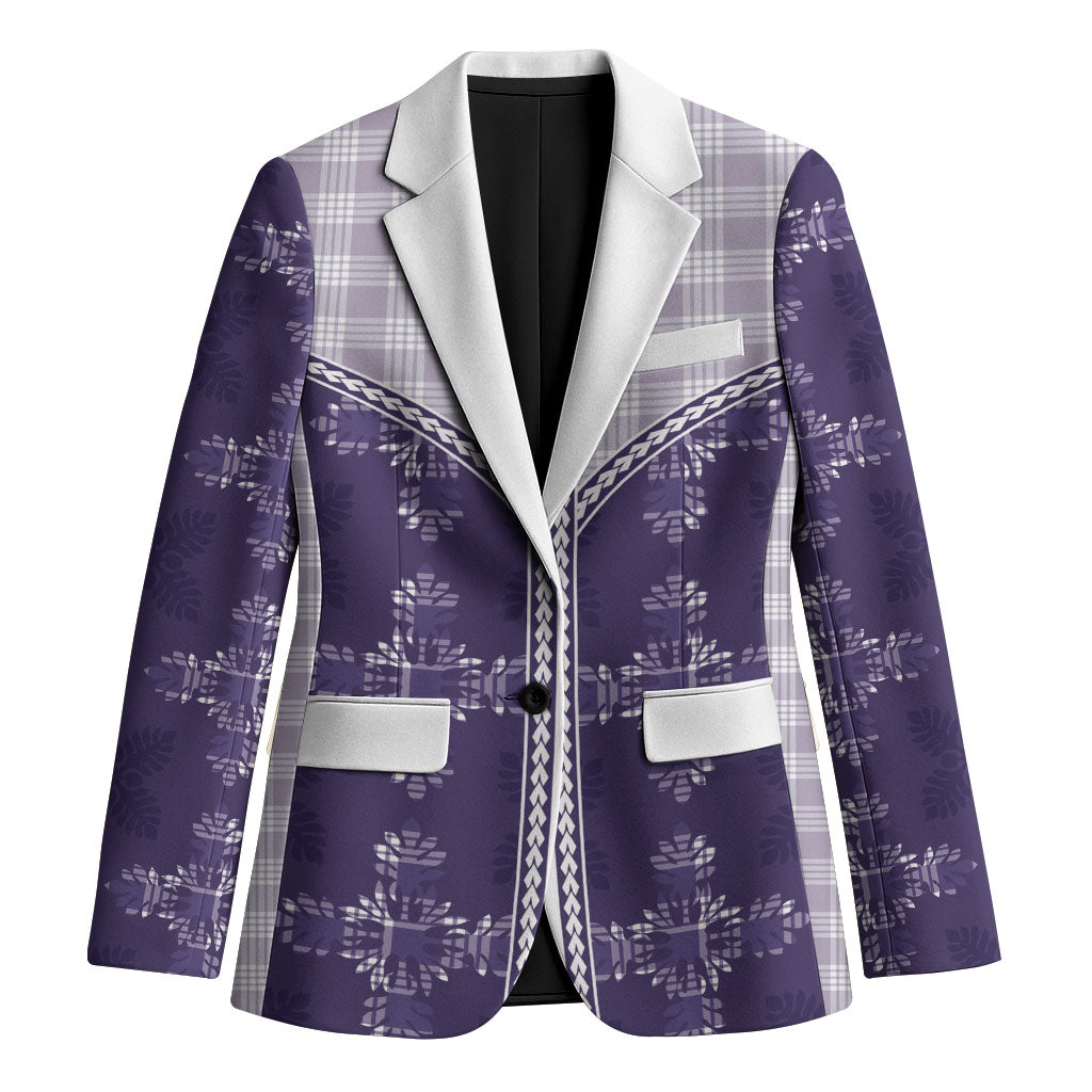 Purple Hawaii Paniolo Quilt Motif Blazer LT05 Unisex Purple - Polynesian Pride