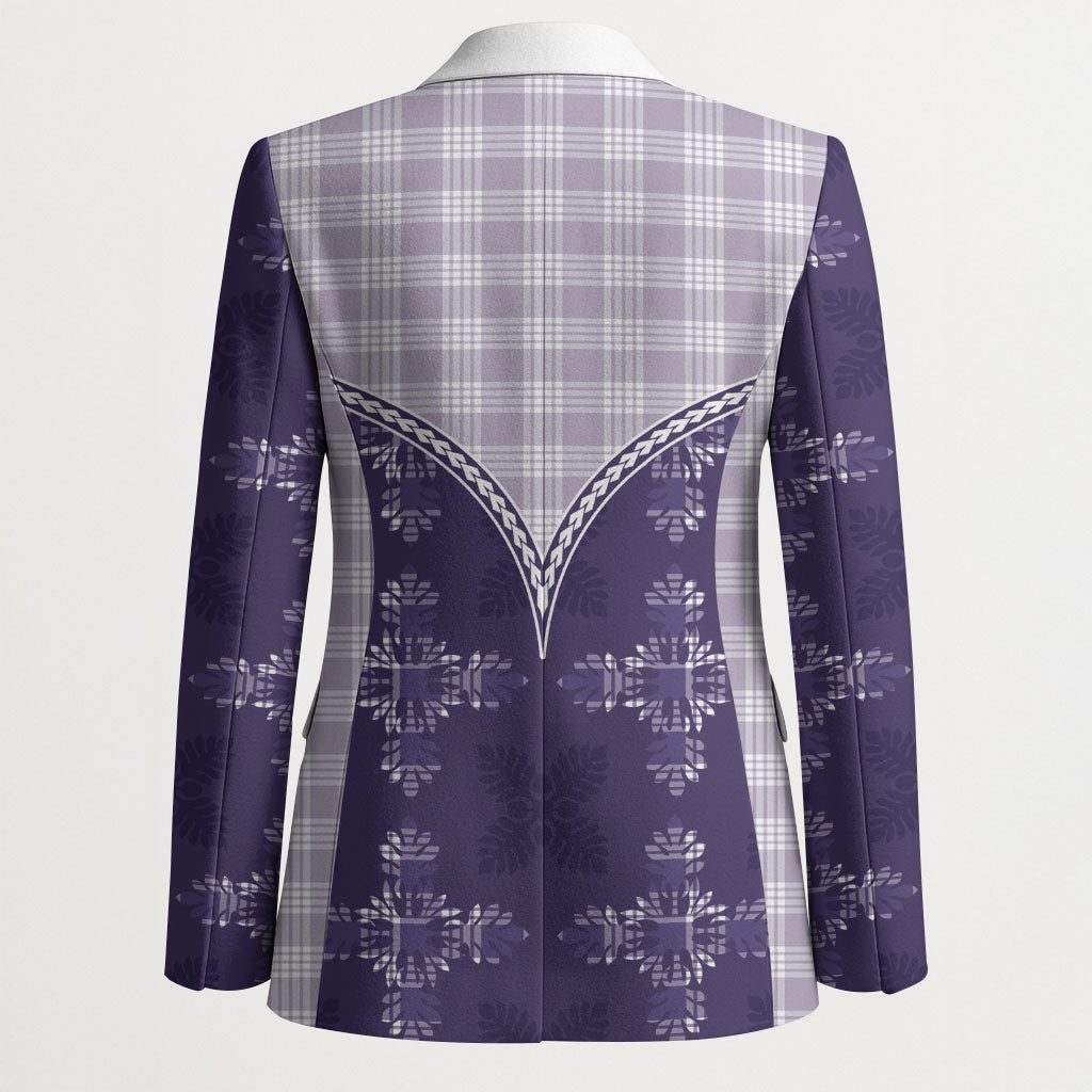 Purple Hawaii Paniolo Quilt Motif Blazer LT05 - Polynesian Pride