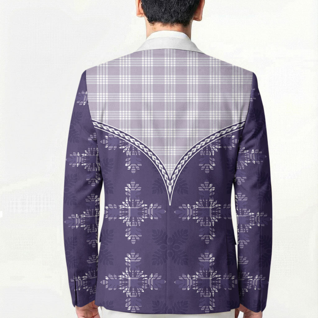 Purple Hawaii Paniolo Quilt Motif Blazer LT05 - Polynesian Pride