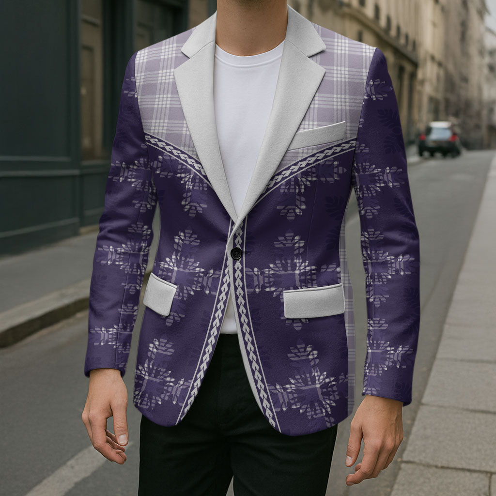 Purple Hawaii Paniolo Quilt Motif Blazer LT05 - Polynesian Pride