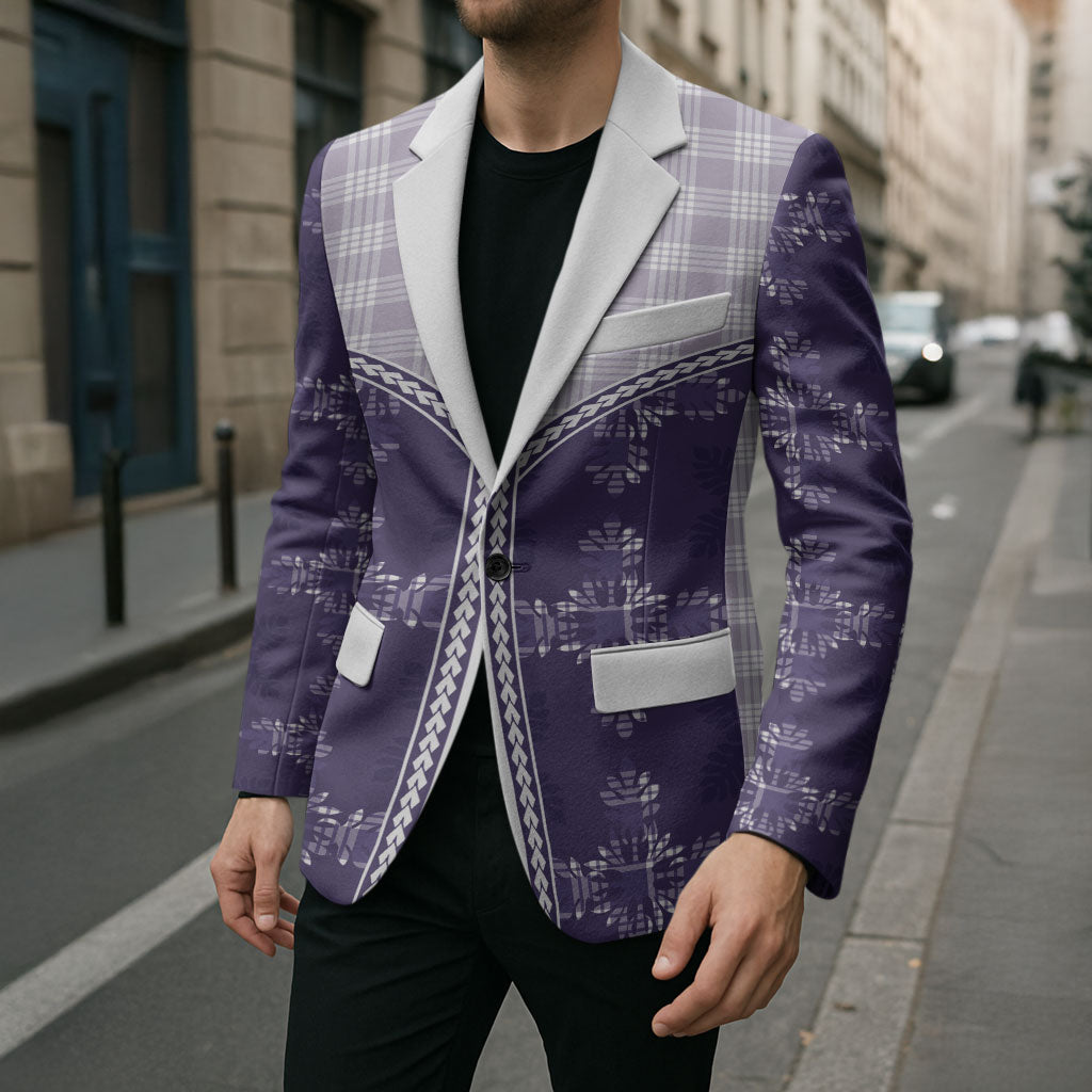 Purple Hawaii Paniolo Quilt Motif Blazer LT05 - Polynesian Pride