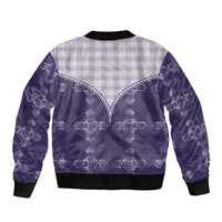 Purple Hawaii Paniolo Quilt Motif Bomber Jacket LT05 - Polynesian Pride