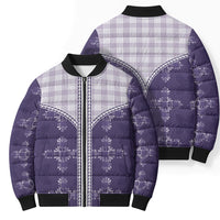 Purple Hawaii Paniolo Quilt Motif Bomber Puffer Jacket LT05 - Polynesian Pride