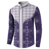 Purple Hawaii Paniolo Quilt Motif Button Sweatshirt LT05 - Polynesian Pride