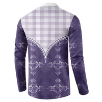 Purple Hawaii Paniolo Quilt Motif Button Sweatshirt LT05 - Polynesian Pride