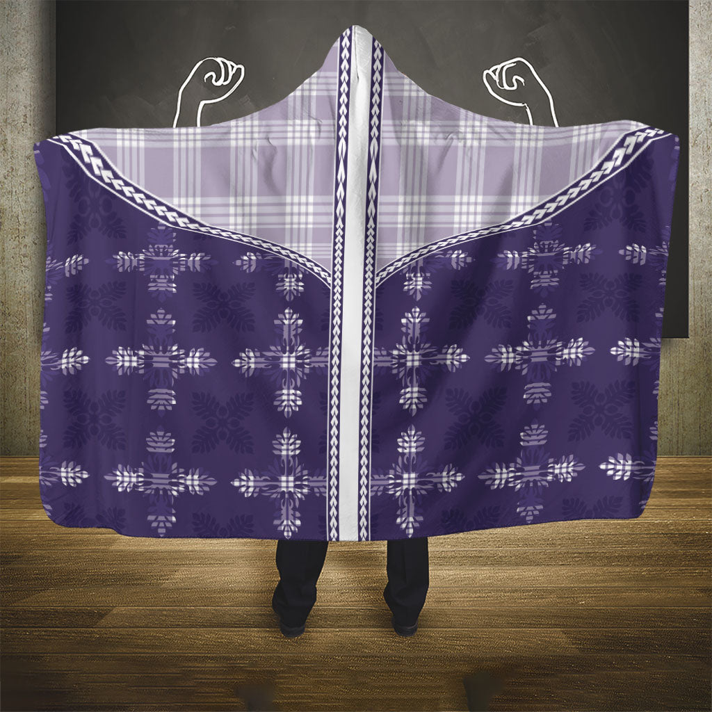 Purple Hawaii Paniolo Quilt Motif Hooded Blanket LT05 - Polynesian Pride