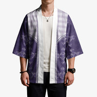 Purple Hawaii Paniolo Quilt Motif Kimono LT05 - Polynesian Pride