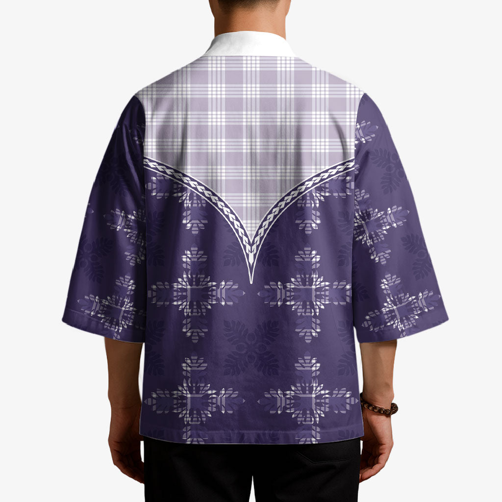 Purple Hawaii Paniolo Quilt Motif Kimono LT05 - Polynesian Pride