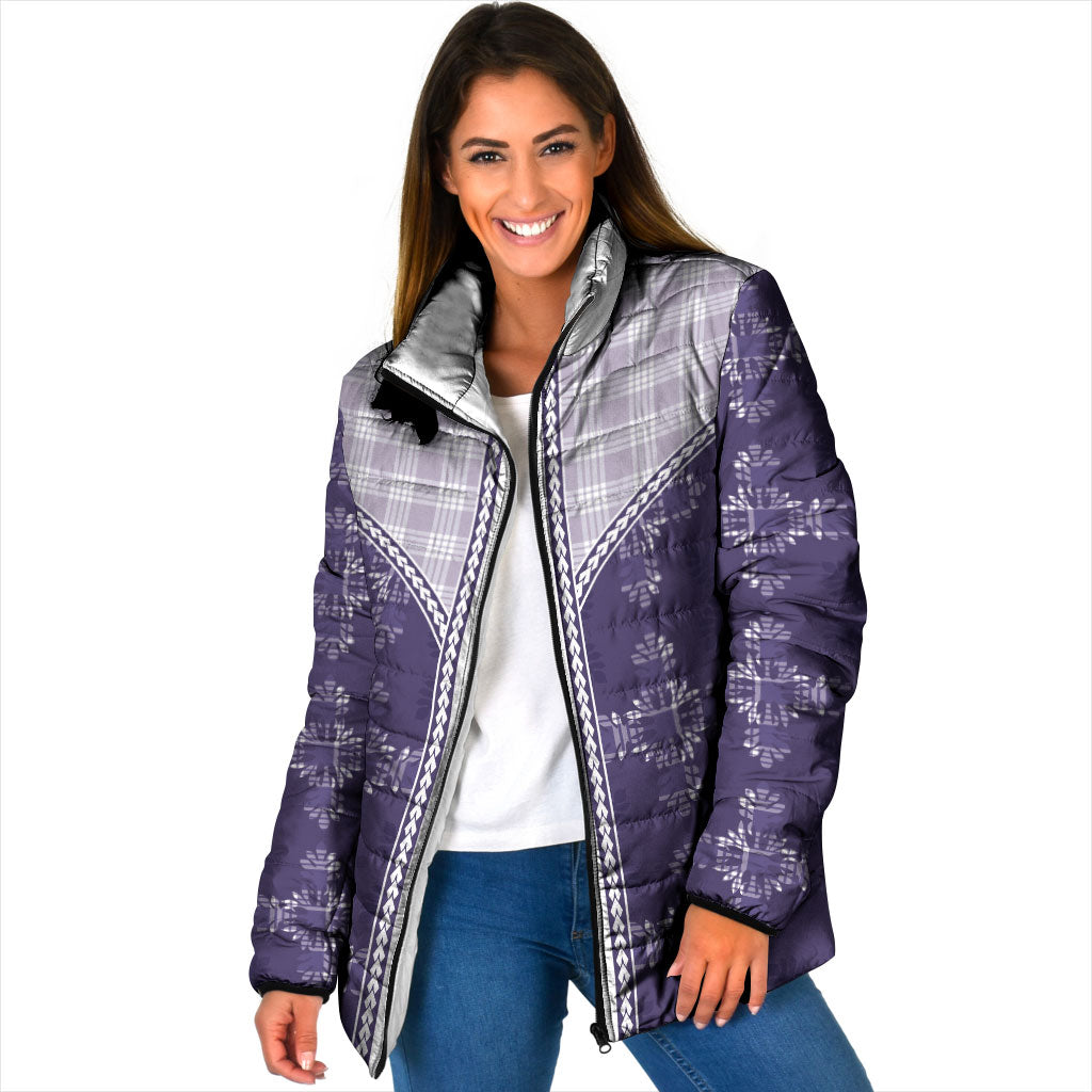 Purple Hawaii Paniolo Quilt Motif Padded Jacket LT05 Women Purple - Polynesian Pride