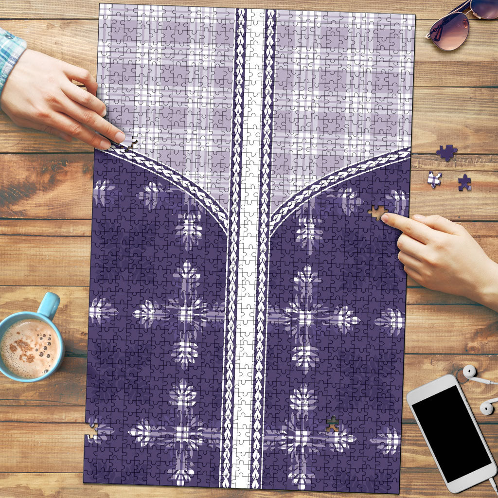 Purple Hawaii Paniolo Quilt Motif Puzzle LT05 Purple - Polynesian Pride