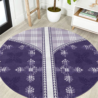 Purple Hawaii Paniolo Quilt Motif Round Carpet LT05 Purple - Polynesian Pride