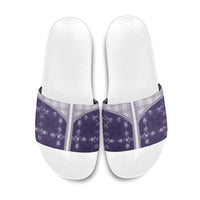 Purple Hawaii Paniolo Quilt Motif Slide Sandals LT05 Purple - Polynesian Pride