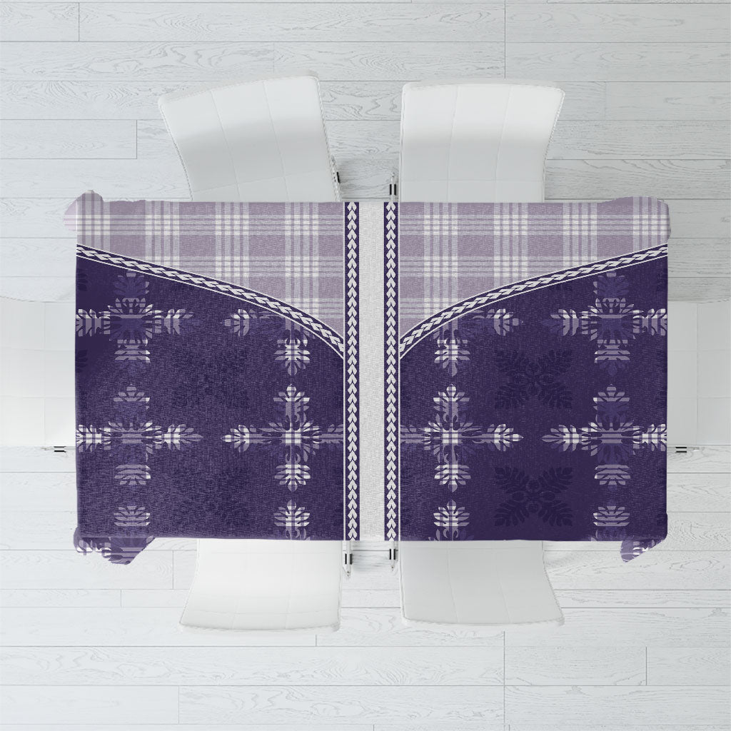 Purple Hawaii Paniolo Quilt Motif Tablecloth LT05 Purple - Polynesian Pride