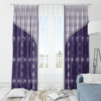 Purple Hawaii Paniolo Quilt Motif Window Curtain LT05 - Polynesian Pride