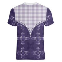 Purple Hawaii Paniolo Quilt Motif Women V-Neck T-Shirt LT05 - Polynesian Pride