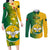 Personalized Papua New Guinea Enga Province Couples Matching Long Sleeve Bodycon Dress and Long Sleeve Button Shirts Mix Coat Of Arms Polynesian Pattern LT05 Green - Polynesian Pride