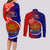 Papua New Guinea Central Province Couples Matching Long Sleeve Bodycon Dress and Long Sleeve Button Shirts Mix Coat Of Arms Polynesian Pattern LT05 - Polynesian Pride