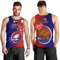 Papua New Guinea Central Province Men Tank Top Mix Coat Of Arms Polynesian Pattern LT05 - Polynesian Pride