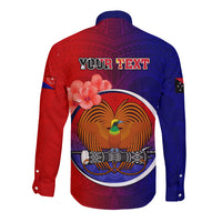Personalized Papua New Guinea Central Province Long Sleeve Button Shirt Mix Coat Of Arms Polynesian Pattern LT05 - Polynesian Pride