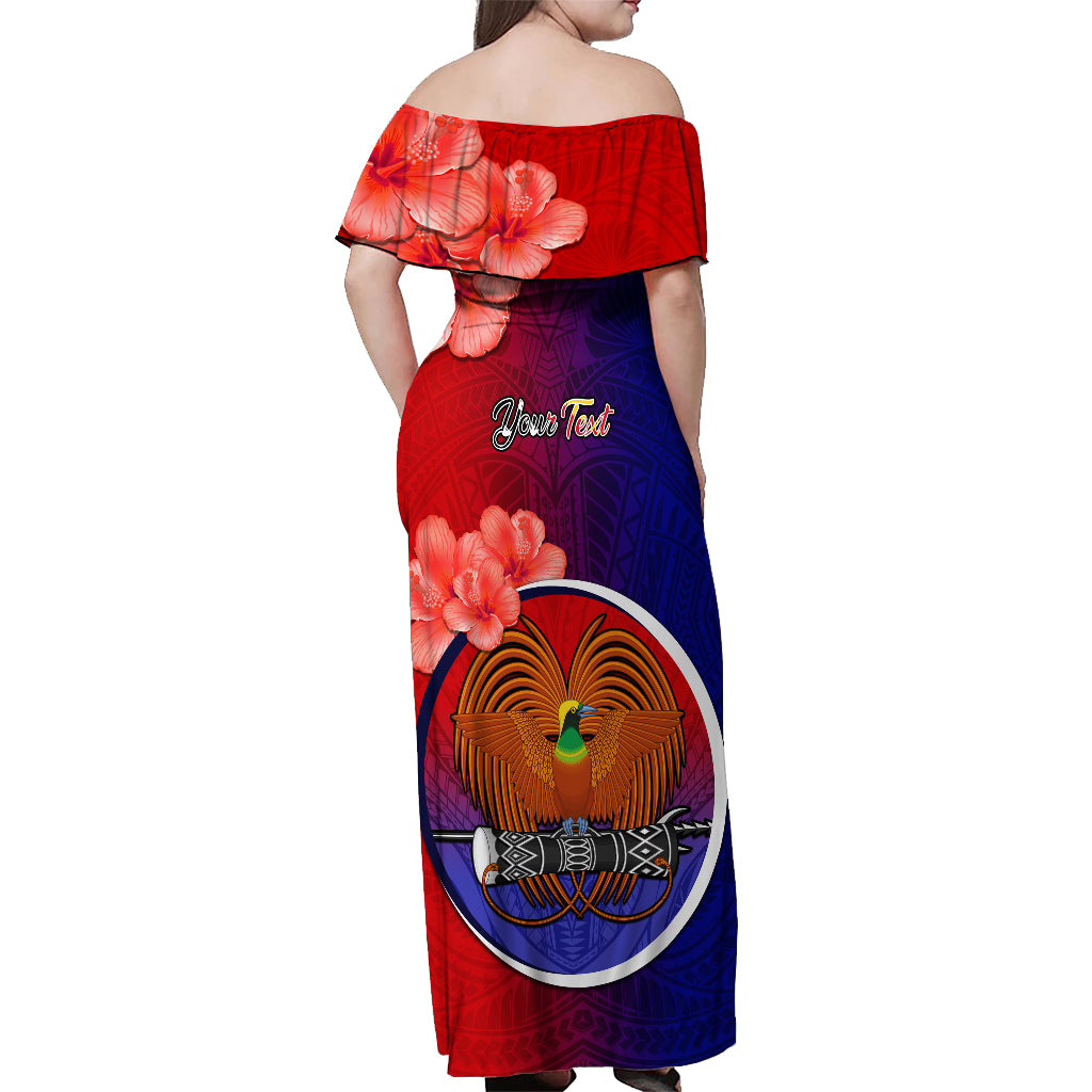 Personalized Papua New Guinea Central Province Off Shoulder Maxi Dress Mix Coat Of Arms Polynesian Pattern LT05 - Polynesian Pride