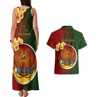 Papua New Guinea Chimbu Province Couples Matching Tank Maxi Dress and Hawaiian Shirt Mix Coat Of Arms Polynesian Pattern LT05 - Polynesian Pride