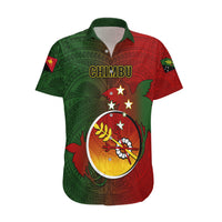 Papua New Guinea Chimbu Province Hawaiian Shirt Mix Coat Of Arms Polynesian Pattern LT05 Red - Polynesian Pride