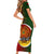 Papua New Guinea Chimbu Province Short Sleeve Bodycon Dress Mix Coat Of Arms Polynesian Pattern LT05 - Polynesian Pride