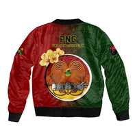 Papua New Guinea Chimbu Province Sleeve Zip Bomber Jacket Mix Coat Of Arms Polynesian Pattern LT05 - Polynesian Pride