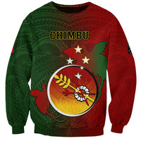 Papua New Guinea Chimbu Province Sweatshirt Mix Coat Of Arms Polynesian Pattern LT05 Unisex Red - Polynesian Pride