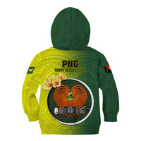 Papua New Guinea Oro Province Kid Hoodie Mix Coat Of Arms Polynesian Pattern LT05 - Polynesian Pride