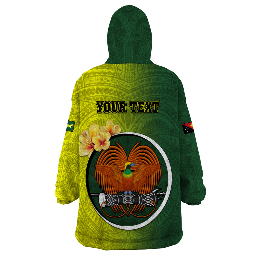 Personalized Papua New Guinea Oro Province Wearable Blanket Hoodie Mix Coat Of Arms Polynesian Pattern LT05 - Polynesian Pride