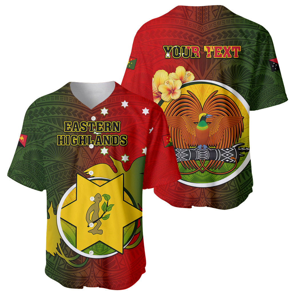 Personalized Papua New Guinea Eastern Highlands Province Baseball Jersey Mix Coat Of Arms Polynesian Pattern LT05 - Polynesian Pride