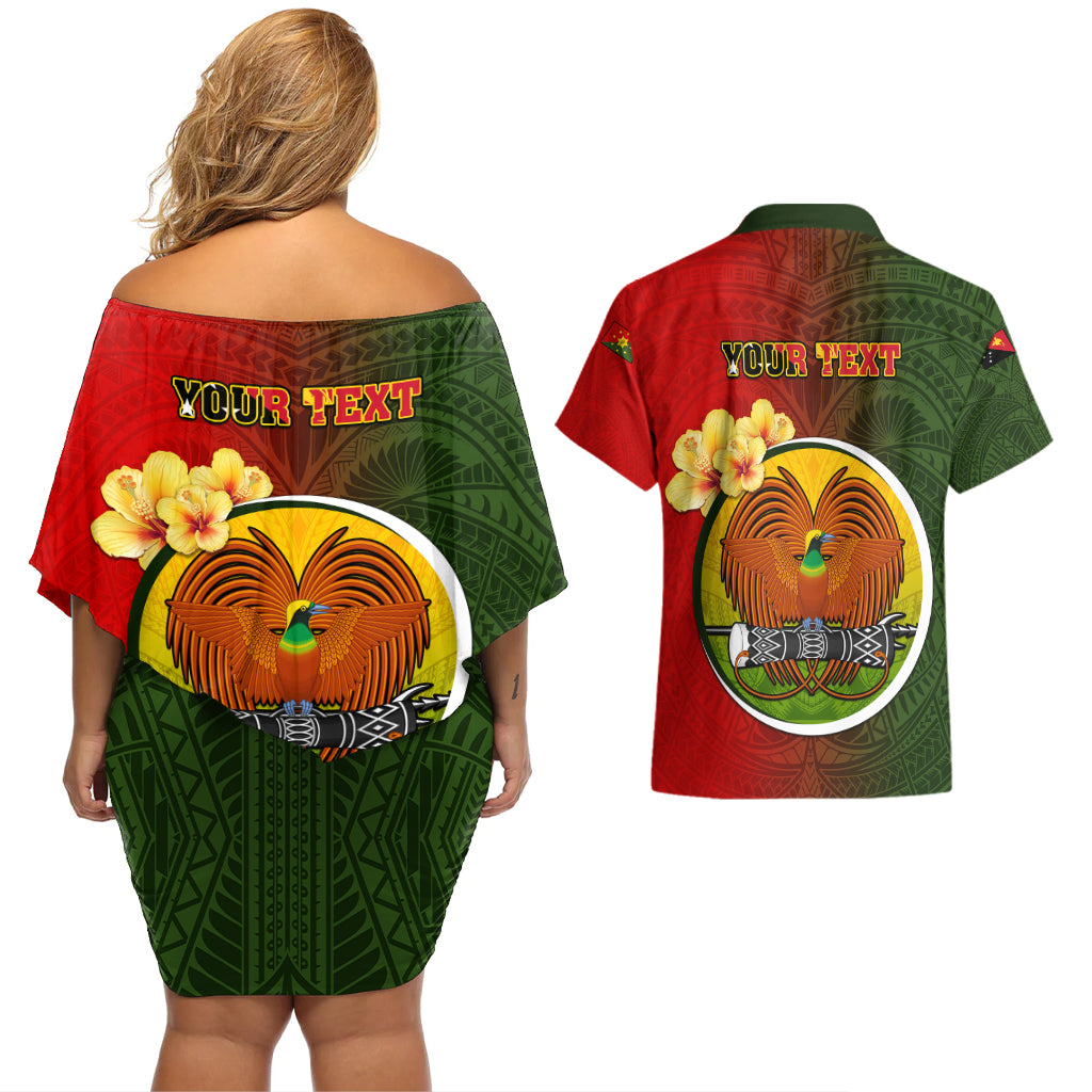 Personalized Papua New Guinea Eastern Highlands Province Couples Matching Off Shoulder Short Dress and Hawaiian Shirt Mix Coat Of Arms Polynesian Pattern LT05 - Polynesian Pride